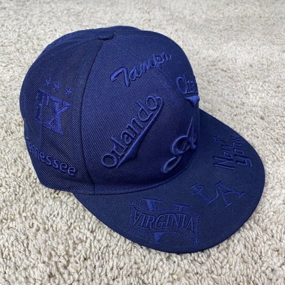 Sports Cities States Hat Blue Fitted XL Atlanta‎ Tampa NC SC LA NY Orlando Cap - Picture 3 of 12